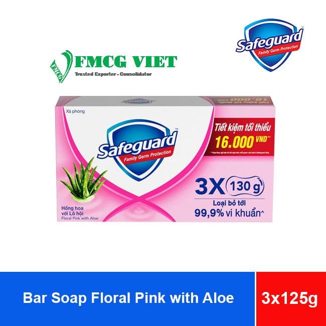 Safeguard Bar Soap Floral Pink with Aloe Pack 3 (125g x 3) x 24 Boxes wholesale product