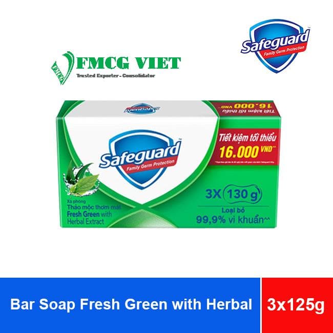 Safeguard Bar Soap Fresh Green with Herbal Extract Pack 3 (125g x 3) x 24 Boxes wholesale product