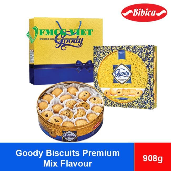 Bibica Goody Biscuits Premium Mix Flavour 908g x 08 Tin Box wholesale product