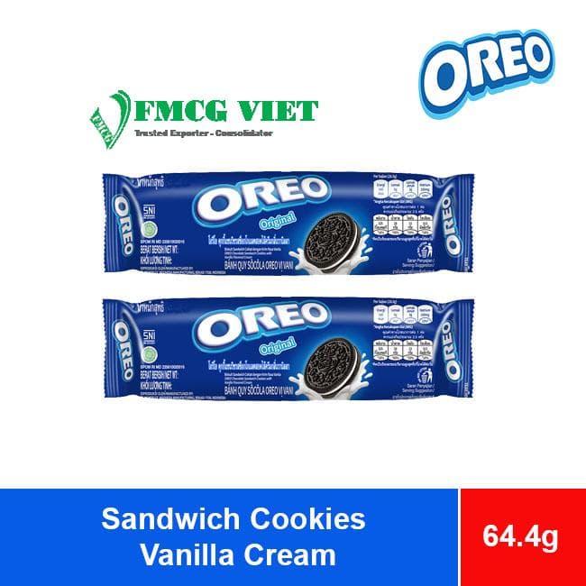 Oreo Sandwich Cookies Vanilla Cream 66.4g x 24 Bags wholesale product