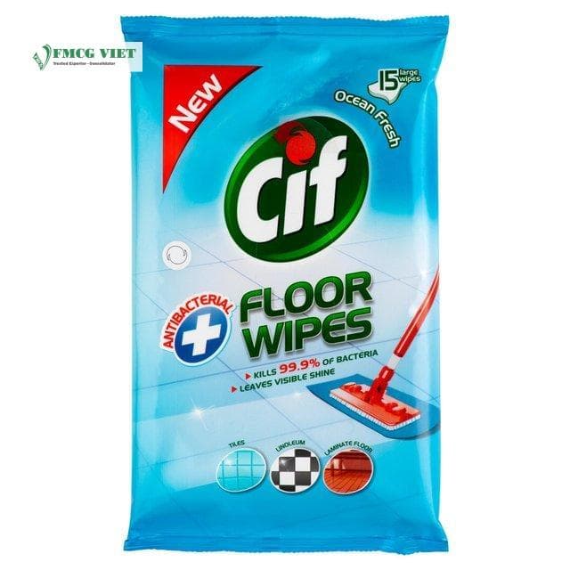 Cif Floor Cleaner Wipes 15pcs Antibacterial Ocean Fresh wholesale product