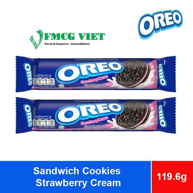 Wholesale Oreo Sandwich Cookies Strawberry Cream Bag 110.4g x 24 Boxes wholesale product