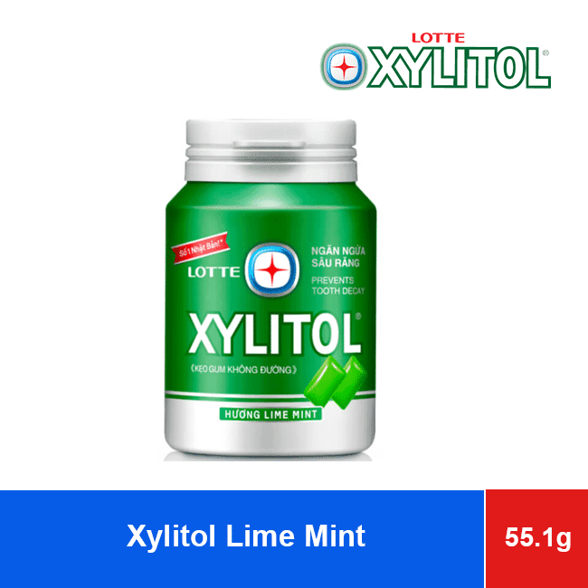 Lotte Xylitol Chewing Gum Jar 55.1g Lime Mint wholesale product