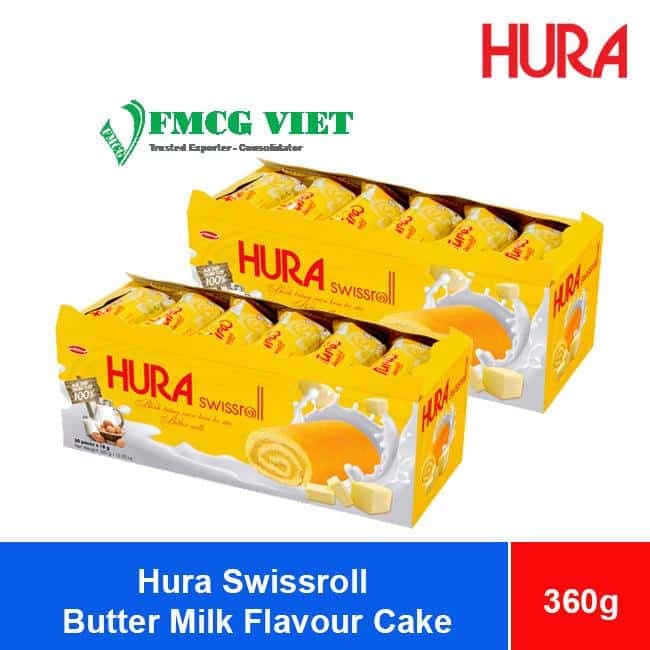 Bibica Hura Swissroll Butter Milk Flavour Cake 360g x 12 Boxes wholesale product