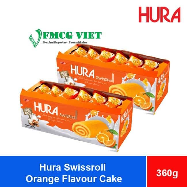 Bibica Hura Swissroll Orange Flavour Cake 360g x 12 Boxes wholesale product