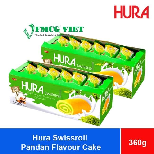 Bibica Hura Swissroll Pandan Flavour Cake 360g x 12 Boxes wholesale product