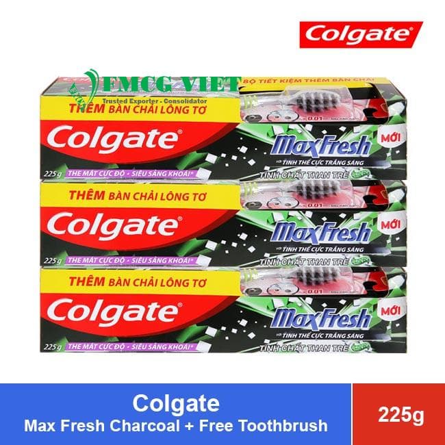 Colgate Toothpaste 225g Max Fresh Charcoal + Toothbrush wholesale product