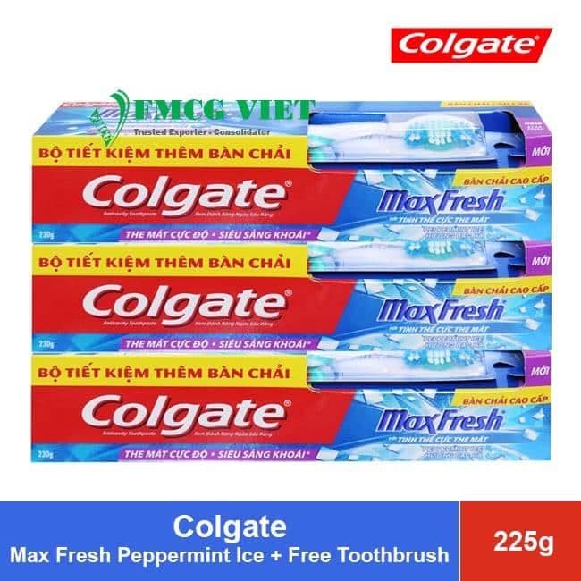 Colgate Toothpaste 225g Max Fresh Peppermint Ice + Toothbrush wholesale product