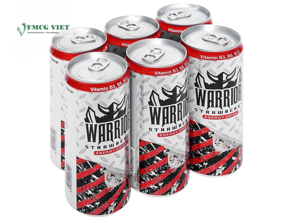 Warrior Energy Drink Can 325ml x24pcs Strawberry wholesale product
