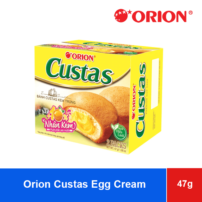 Orion Custas Egg Cream Soft Cake (23.5g x 2 packs) 47g x 48 Boxes wholesale product