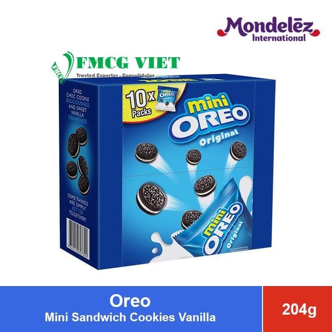 Oreo Mini Sandwich Cookies Vanilla 204g x 6 Boxes wholesale product