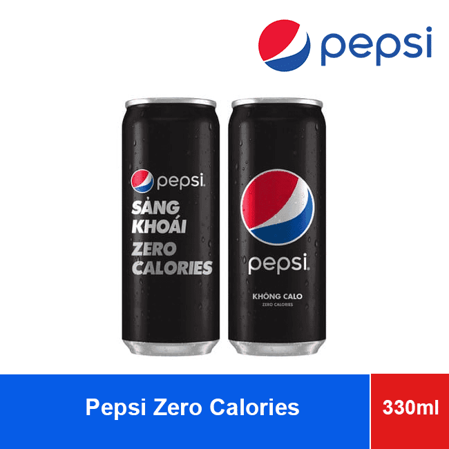 Pepsi Zero Calories Black Soft Drink Can 330ml x24 wholesale product