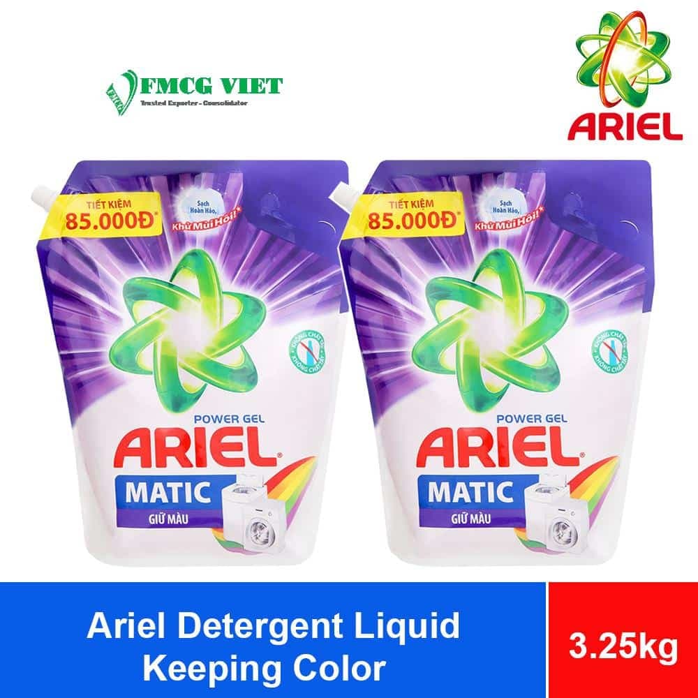 Ariel Detergent Liquid Keeping Color 3.25kg x 4 Pouches wholesale product