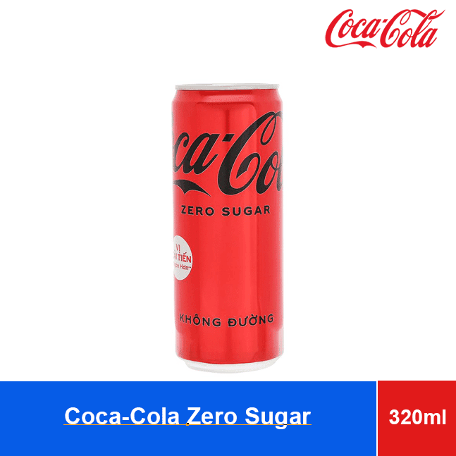 Coca Cola (Coke) Zero Soft Drink Sleek Can 320ml x 24 Cans wholesale product