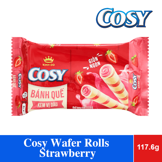 Cosy Wafer Rolls Strawberry 117.6g x 24 Bags wholesale product