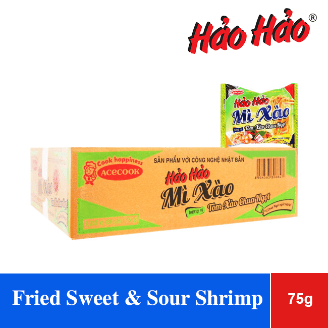 Hao Hao Instant Noodles Bag 75g Fried Sweet & Sour Shrimp x30 wholesale product