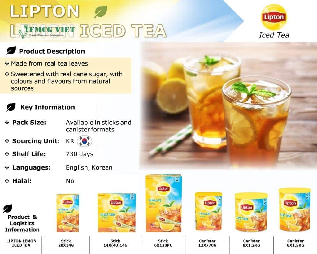 Lipton Lemon Iced Tea Powder Box (Korea) wholesale product