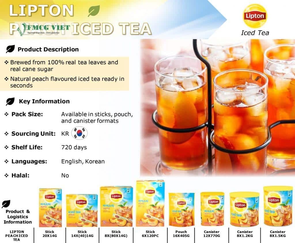 Lipton Peach Iced Tea Powder Box (Korea) wholesale product
