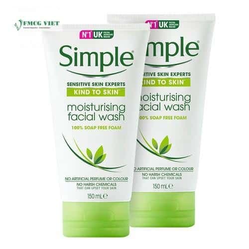 Simple Moisturising Facial Wash Tube 150ml UK wholesale product
