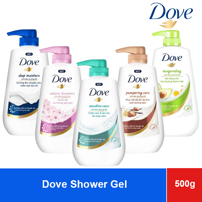 Dove Shower Gel Bottle 500g Natural All Variants x12 (VN) wholesale product