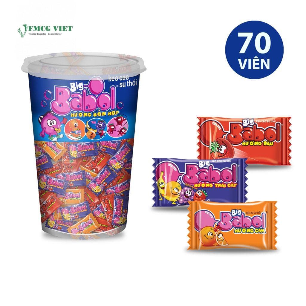 BIG BABOL CHEWING GUM FRUITY 251.6g x 18 cups. wholesale product
