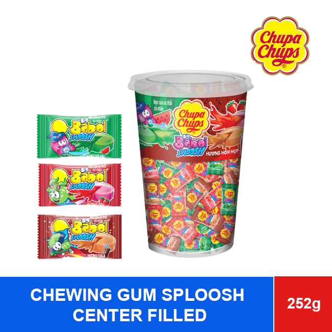 BIG BABOL CHEWING GUM SPLOOSH CENTER FILLED 252g x 18 cups wholesale product