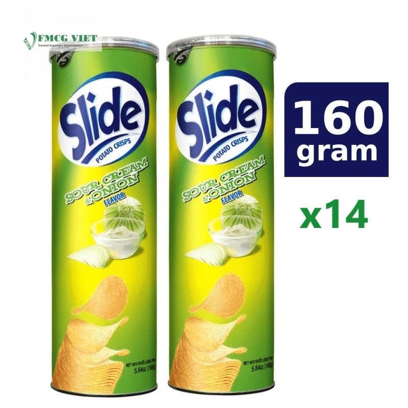 SLIDE POTATO SNACK CRISPS CREAM & ONION 14x160G wholesale product
