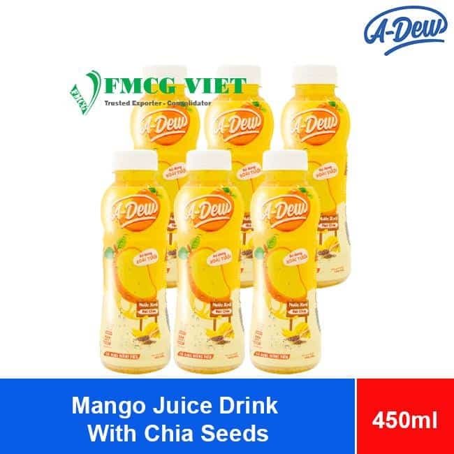 Lai Phu A-Dew Mango Juice Drink With Chia Seeds 450ml x 24 Bottles wholesale product