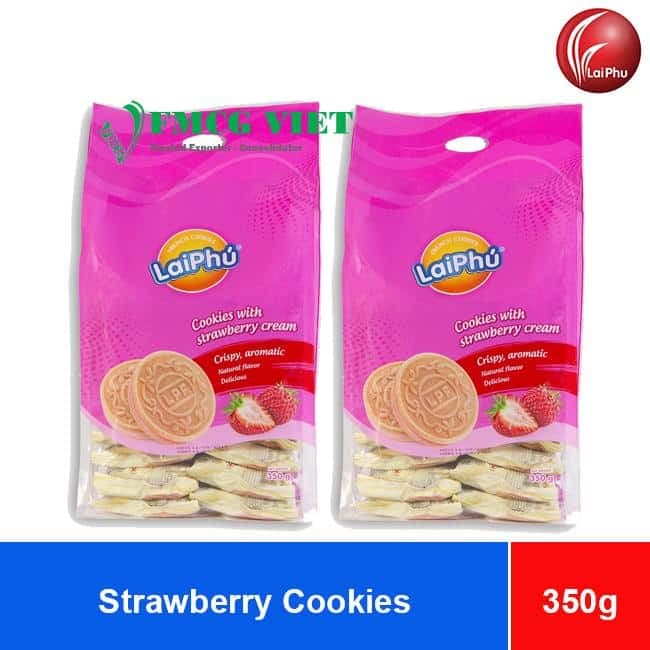 Lai Phu Strawberry Cookies 350g x 24 Bags wholesale product