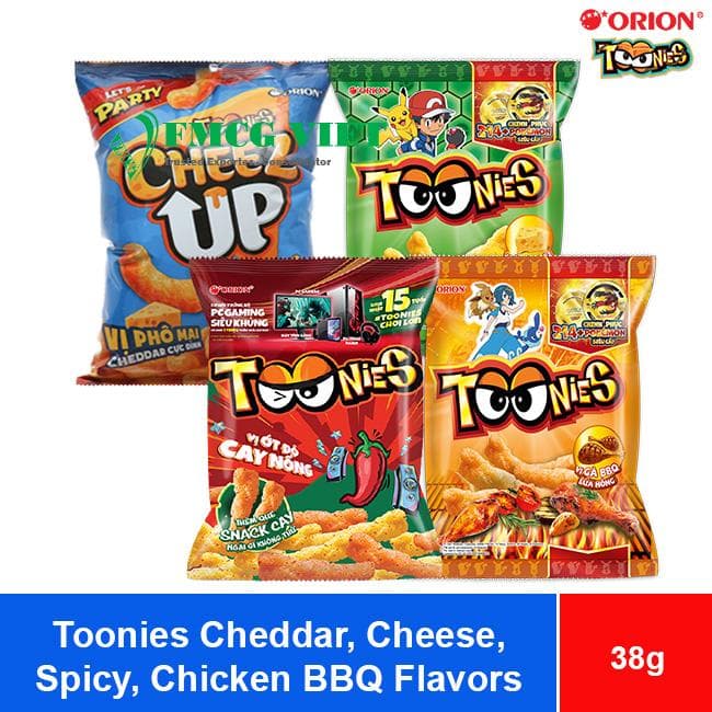 Orion Snack Toonies Chicken BBQ, Spicy, Cheese, Cheddar Flavors 38g x 80 Bags wholesale product