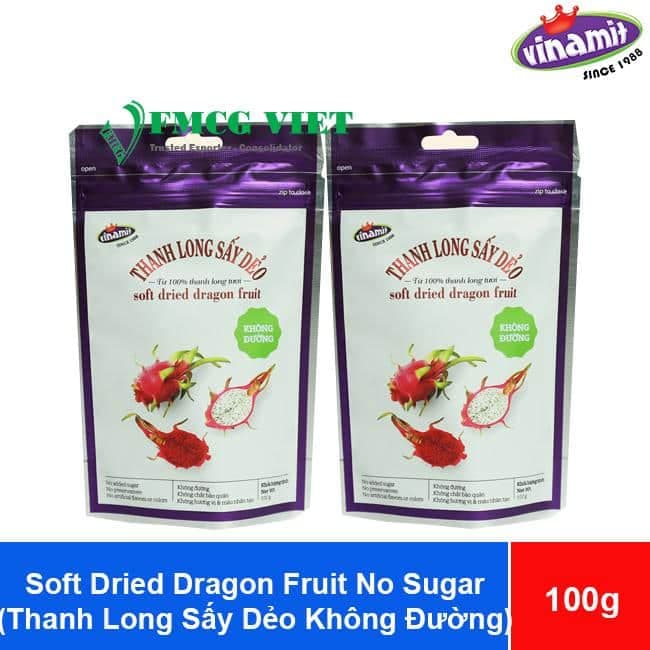 Vinamit Soft Dried Dragon Fruit No Sugar 100g x 20 Bags wholesale product