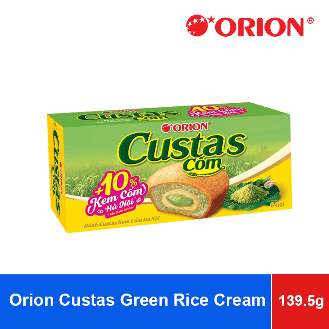 Orion Custas Green Rice Cream Soft Cake (23g x 6 packs) 138g x 8 Boxes wholesale product