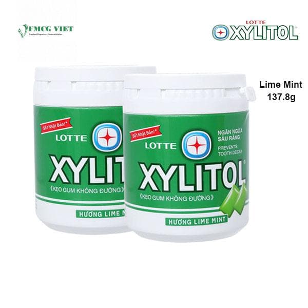 Lotte Xylitol Chewing Gum Lime Mint 137.8g x 36 Jars wholesale product