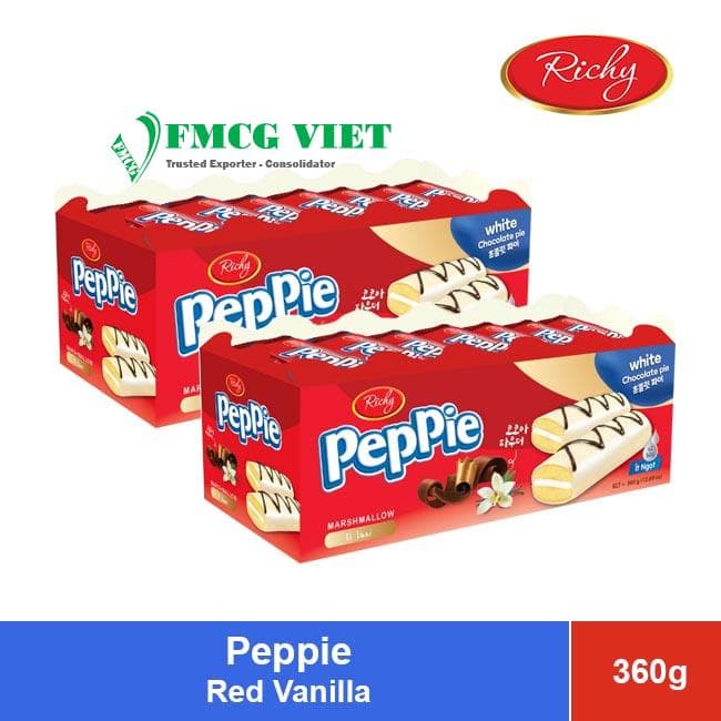 Peppie White Chocolate Pie Red Vanilla 360g x 12 Trays wholesale product