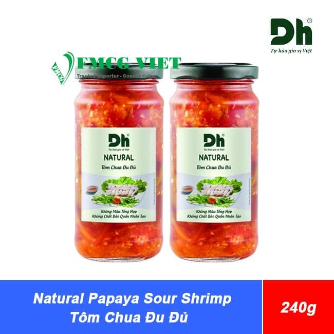 DH Food Natural Papaya Sour Shrimp 240g (Tôm Chua Đu Đủ) wholesale product