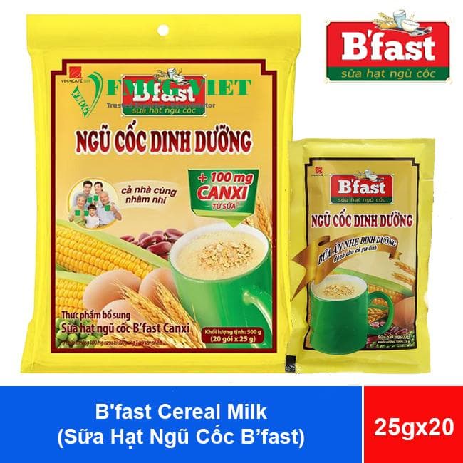 B’fast Cereal Milk 14 Bags 25gr x20 Packs (Sữa Hạt Ngũ Cốc) wholesale product