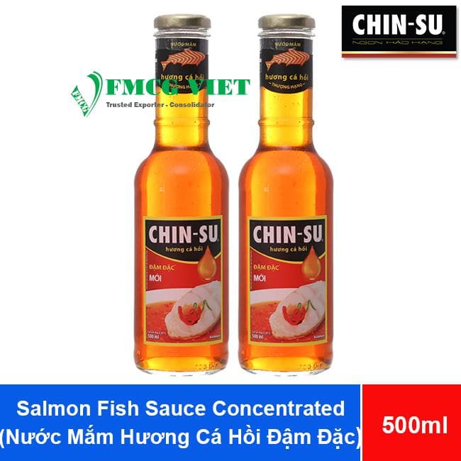 Chinsu Salmon Fish Sauce Concentrated 500ml x15 Glass Bottles (Nước Mắm Hương Cá Hồi Đậm Đặc Chai Thủy Tinh) wholesale product