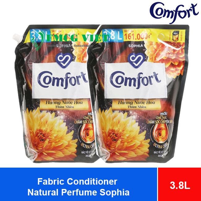 Comfort Fabric Conditioner Natural Perfume Sofia 3.8L x4 Pouches wholesale product