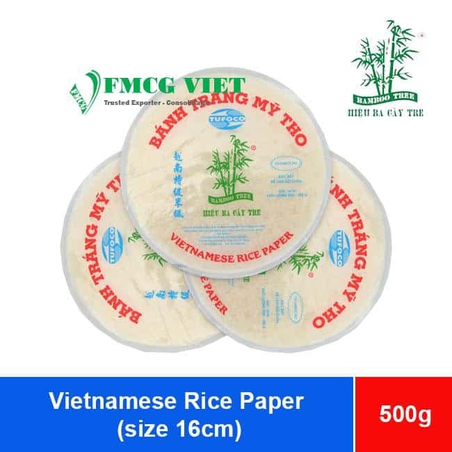 Bamboo Tree Hieu Ba Cay Tre Vietnamese Rice Paper (size 16cm) 500g x 30 Bags (Bánh Tráng Tròn Hiệu Ba Cây Tre) wholesale product