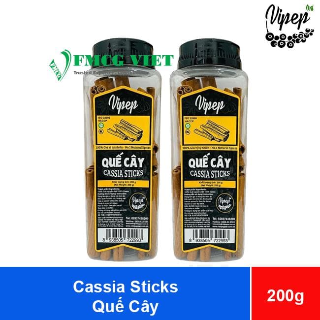 Vipep Cassia Sticks 200g x 25 Jars (Quế Cây) wholesale product