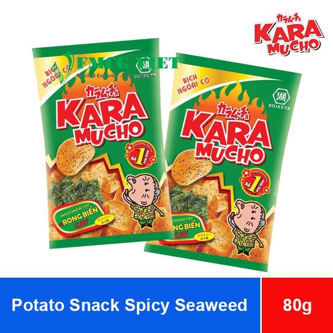 Koikeya Karamucho Potato Snack Spicy Seaweed 80g x 40 Bags wholesale product