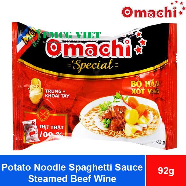 Omachi Spaghetti Noodles Sauce Steamed Beef Wine 92g x30 Bags wholesale product