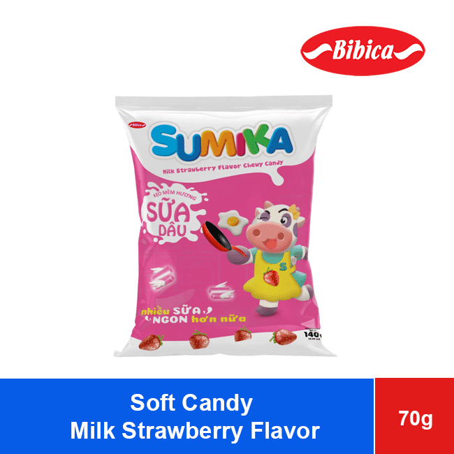 Bibica Sumika Soft Candy Milk Strawberry Flavor 70g x 80 Bags wholesale product