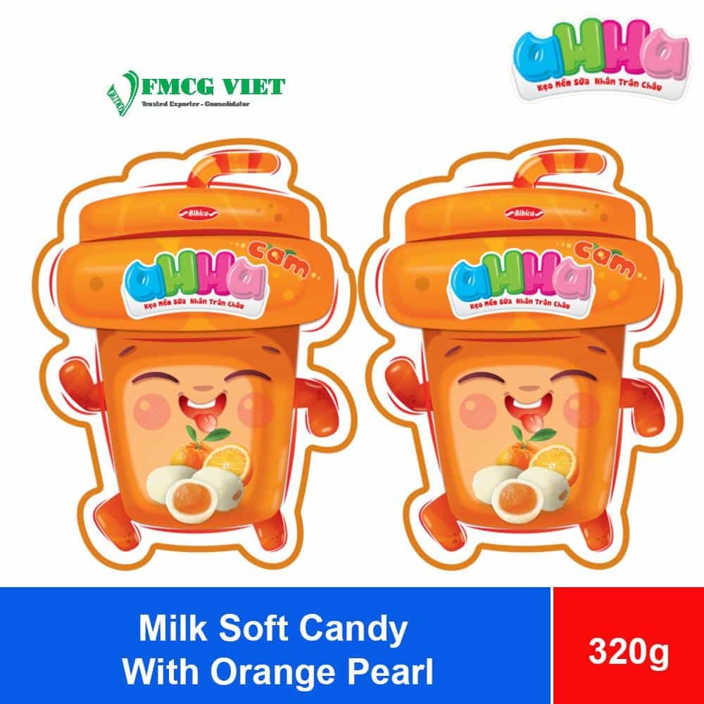 Bibica Ahha Milk Soft Candy With Orange Pearl 320g x 16 Bags wholesale product