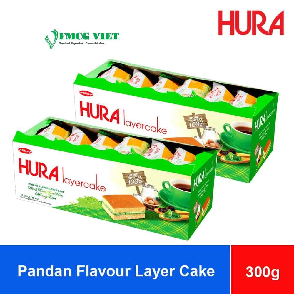 Bibica Hura Pandan Flavour Layer Cake 300g x 12 Boxes wholesale product