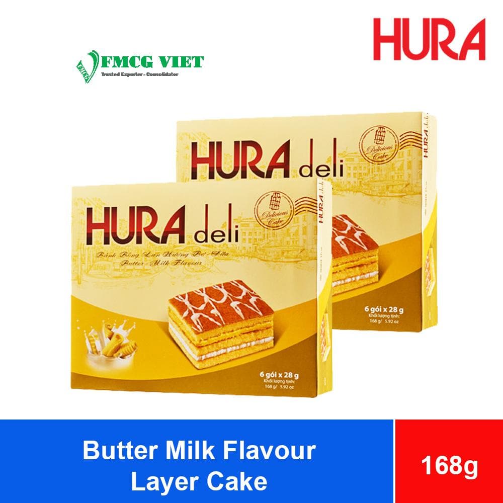 Bibica Hura Deli Butter Milk Flavour Layer Cake 168g x 10 Boxes wholesale product
