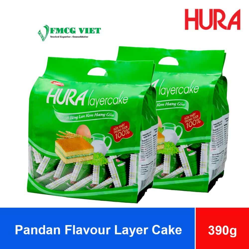 Bibica Hura Pandan Flavour Layer Cake 390g x 12 Bags wholesale product