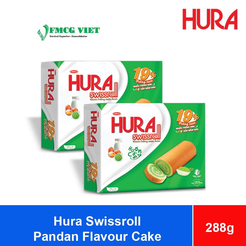 Bibica Hura Swissroll Pandan Flavour Cake 288g x 10 Boxes wholesale product