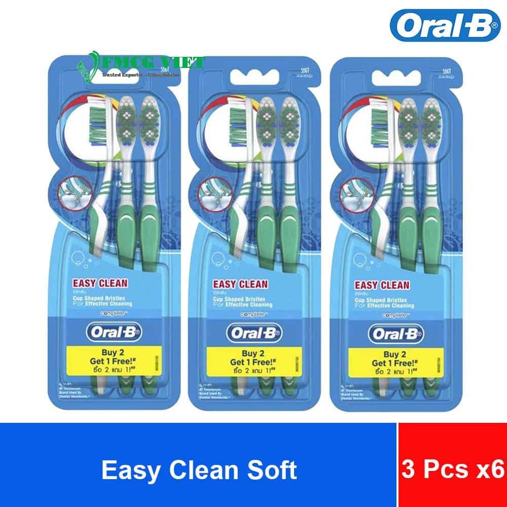 Oral-B Toothbrush Easy Clean Soft – Pack of 3 x6 Sheets x16 wholesale product