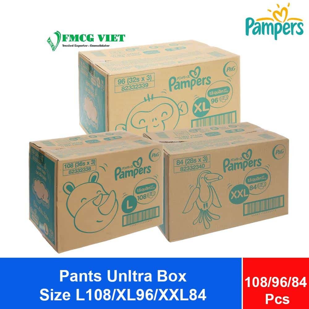 Pampers Pants Unltra Box Size L108/XL96/XXL84 wholesale product